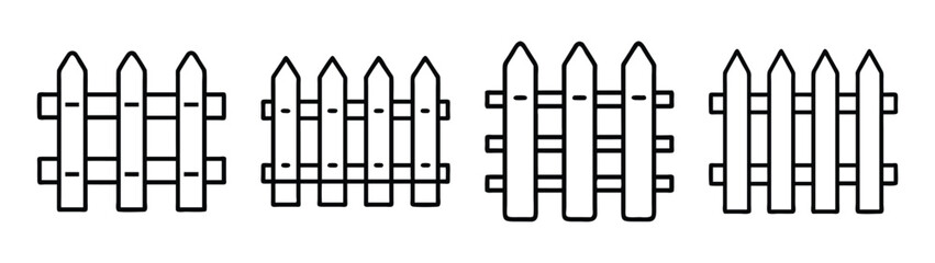Fence picket fence fencing garden fence wooden fence backyard fence boundary fence line art vector