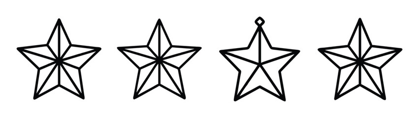Geometric star vector design element collection for christmas and decorative design projects vector art