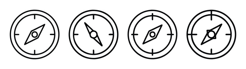 Compass vector image with four compasses showing different directions for navigation use © PURE VECTOR WORK