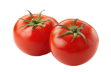 Two ripe, red tomatoes, close-up
