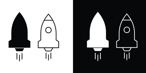 rocket icons set vector