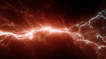 Dynamic lightning bolts create an electrifying atmosphere in this abstract artwork. The vivid colors and sharp contrasts make it visually stunning. Perfect for digital projects. AI