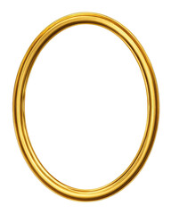 Gold oval frame on black background
