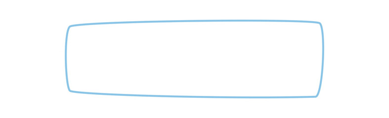 Fluid hand drawn rectangle quote frame with light blue line and soft border. Abstract outline and banner template, ideal as modern box or background for quotation or creative card layout.