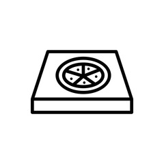 Outline pizza box delivery takeout line art icon
