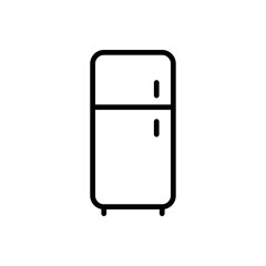 Outline refrigerator kitchen appliance food storage line art

