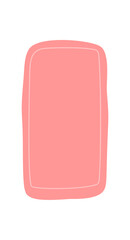 Handdrawn patch with fluid squiggle rectangle shape creates a bold background for text. Organic blob forms a label and frame in modern banner concept. Versatile shape and soft pink color for