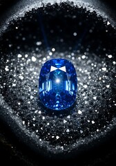 Azure gemstone in geode, luxury and pristine treasure of precious gem