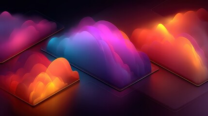Abstract Cloud Data: Colorful Technology Background [60 chars], Design