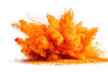 Orange powder explosion against black (1)