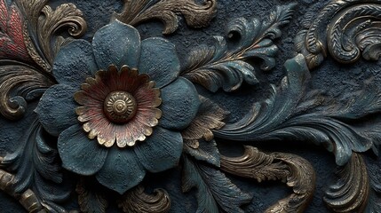 Detailed 3D floral pattern high resolution picture