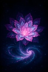 Cosmic Light Flower Abstract Energy Bloom