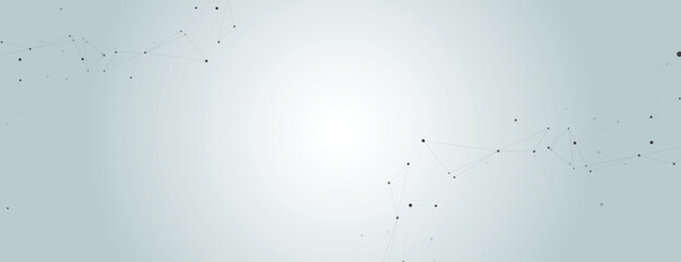 Abstract background with line and atom. Science connection vector. Technical network design
