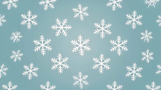 Seamless looping animation of simple cartoon snowflakes for Christmas and winter backgrounds