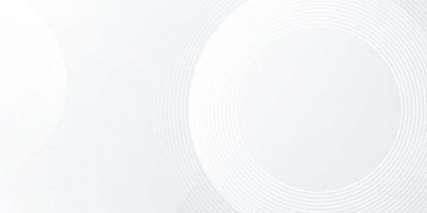 Simple white background with white circle lines digital future modern abstract