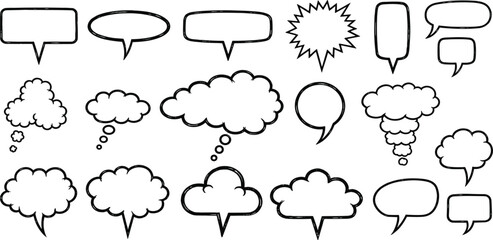 Fototapeta premium Diverse Collection of Speech Bubble Icons for Communication and Design Projects