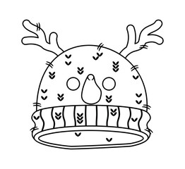 Black-and-white winter hat snowman design