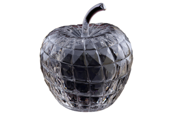 Glass apple. On a transparent background. Exotic food, fruits, berries. Image for designers, marketers and IT. Popular illustration, object. Sphere of trade, economy, sales.