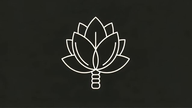 Minimalist Floral Outline Logo Reveal Animation
