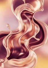 Obraz premium Elegant Rose Gold Liquid Swirl Design with Soft Gradient Background