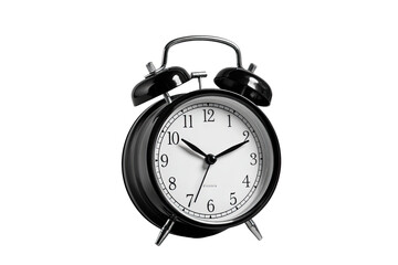 Black metal alarm clock, simple design