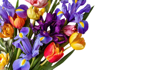 Vibrant bouquet of tulips and irises (4)