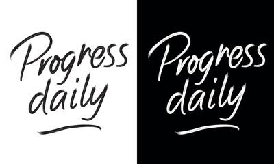 Progress Daily Quote Print – Minimal Motivational Wall Art . Modern Positive Typography Poster for Office, Gym & Home Decor