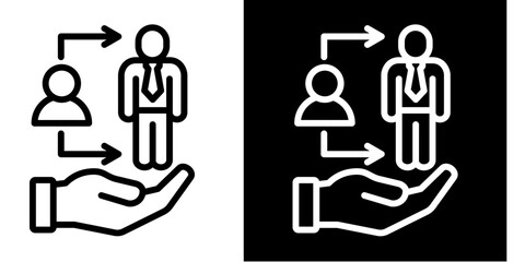 Entry-Level Role  Icon Set White Style Collection
