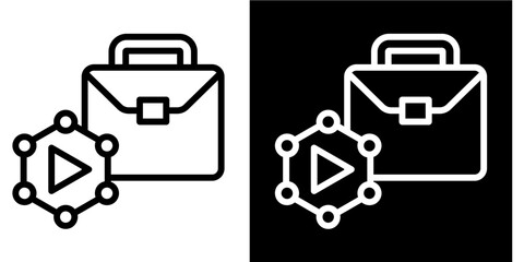 Job Simulation  Icon Set White Style Collection
