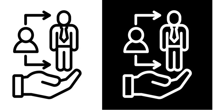 Entry-Level Role  Icon Set White Style Collection
