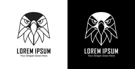 Eagle head logo design with modern semi-line art style