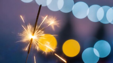 Sparkling celebration with vibrant fireworks against a dreamy, bokeh-lit night sky - Powered by Adobe