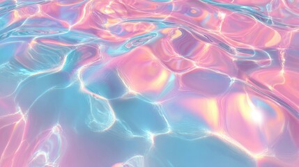 Obraz premium Glowing pastel colors dance across the waters surface creating a serene and dreamy atmosphere.