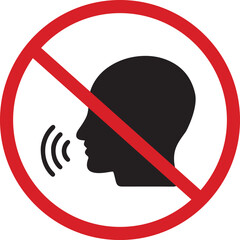 Symbol of silence, keep quiet and no talking sign