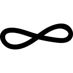 Black Infinity Symbol on Transparent Background Simple Elegant Geometric Shape
