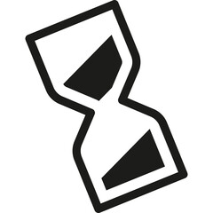 Black Hourglass Icon Symbol Representing Time Passing And Measurement On A White Background