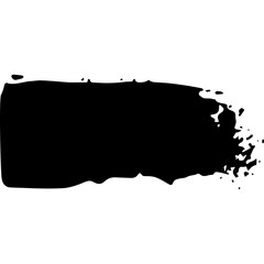 Black Ink Brush Stroke on Transparent Background Abstract Art Element