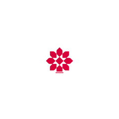 Abstract flower logo icon flat vector design