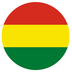 Civil circle flag of Bolivia isolated in round shape with indents.