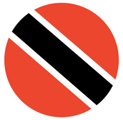 Naklejka premium Round flag of Trinidad and Tobago isolated in circle shape with indents.