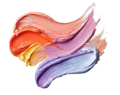 Abstract paint strokes in various pastel hues