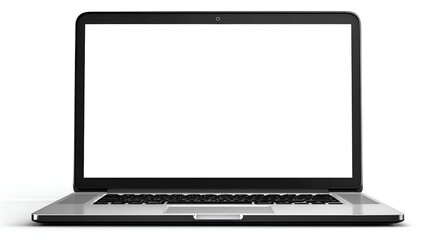 Laptop or notebook  with blank screen isolated with clipping path on white background