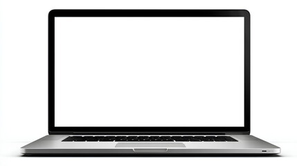 Laptop or notebook  with blank screen isolated with clipping path on white background