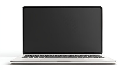 Laptop or notebook  with blank screen isolated with clipping path on white background