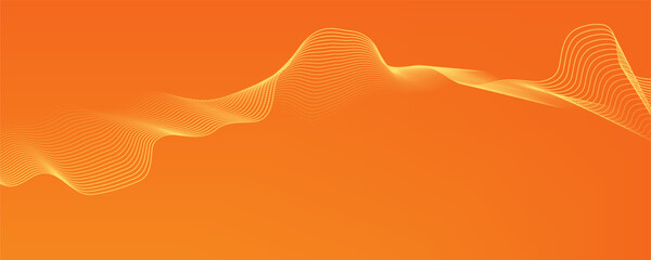 Vector abstract background with dynamic orange waves, lines and particles. Eps10