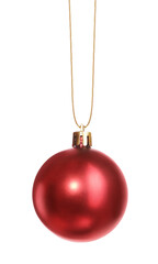 Christmas ball isolated on white. Beautiful festive ornament