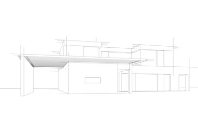 House sketch architectural 3d rendering