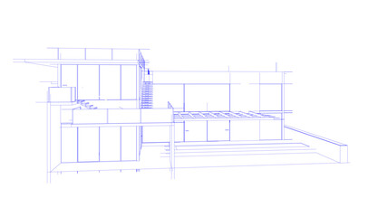 House sketch architectural 3d rendering