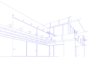 House sketch architectural 3d rendering
