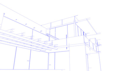 House sketch architectural 3d rendering